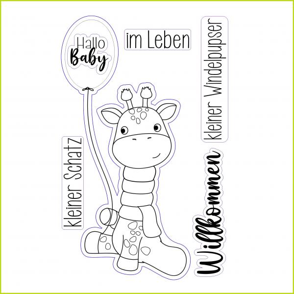 Baby-Giraffe - Stempelgummi